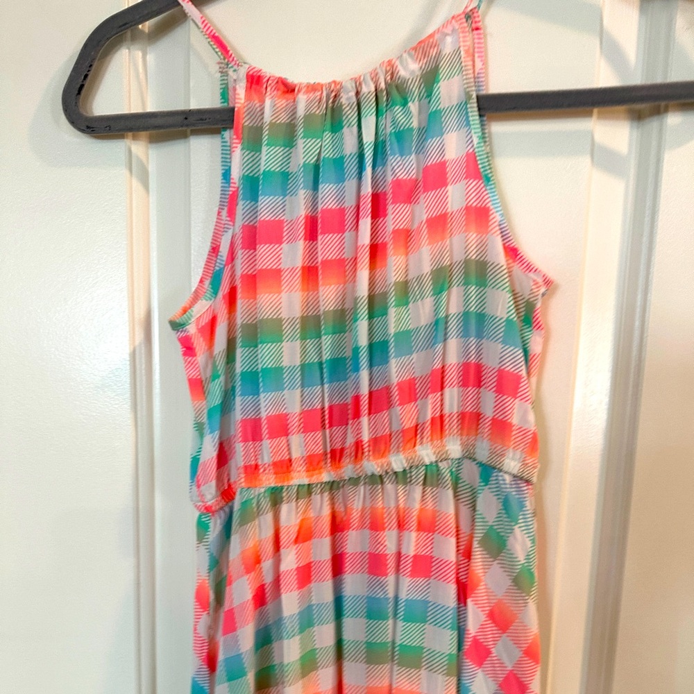 Rainbow plaid Lightweight dress